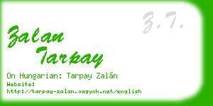 zalan tarpay business card