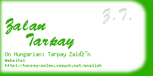 zalan tarpay business card